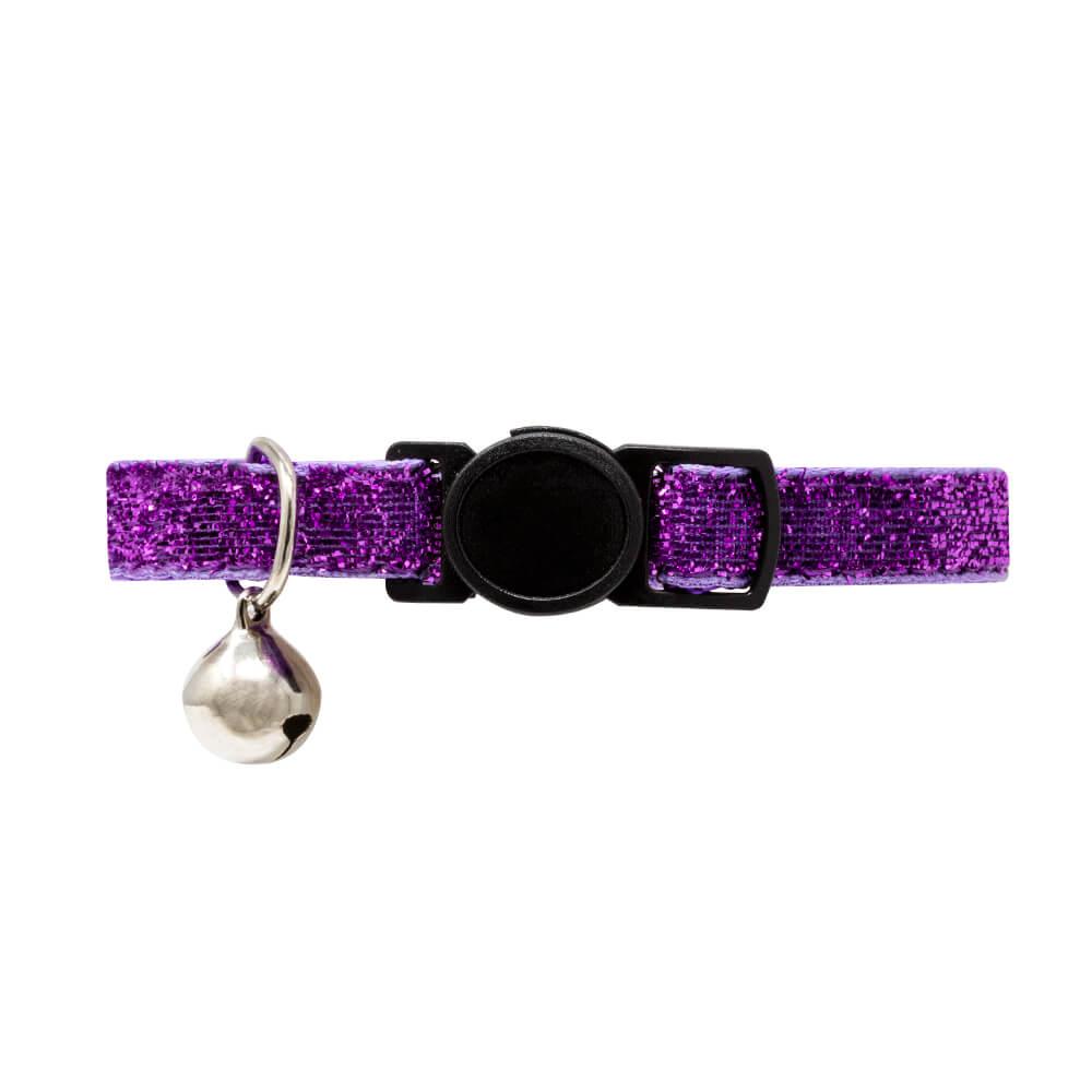 Purple Glitter Cat Collar with Safety Release Buckle - AllPetSolutions