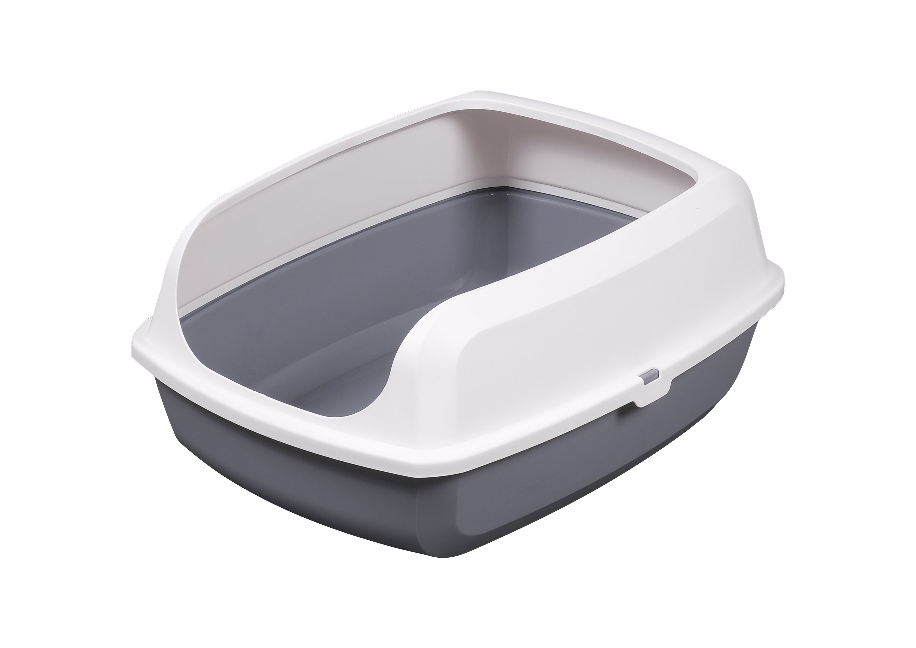 Grey Cat Litter Tray with Rim S L AllPetSolutions