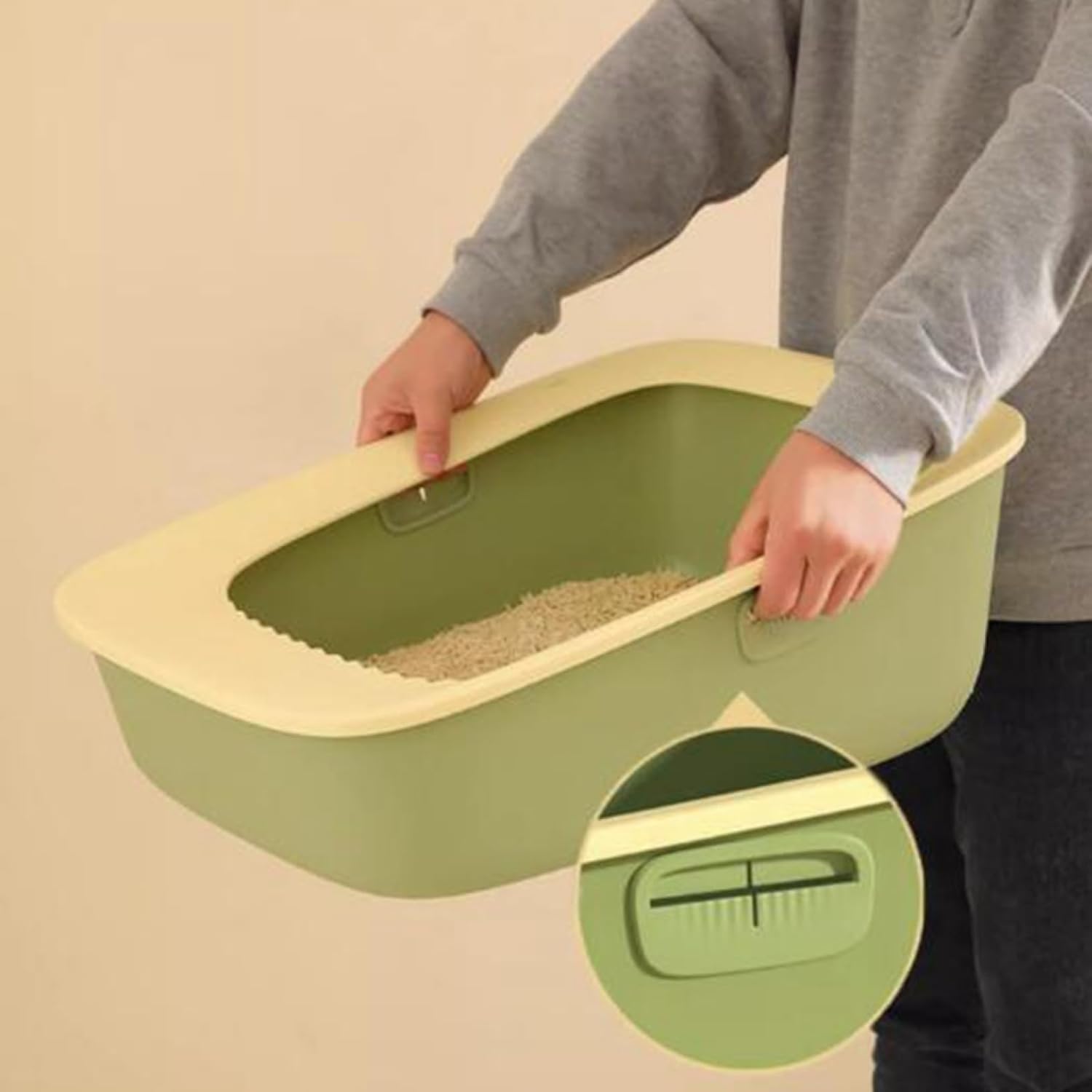 Cat Litter Tray with Scoop Green AllPetSolutions