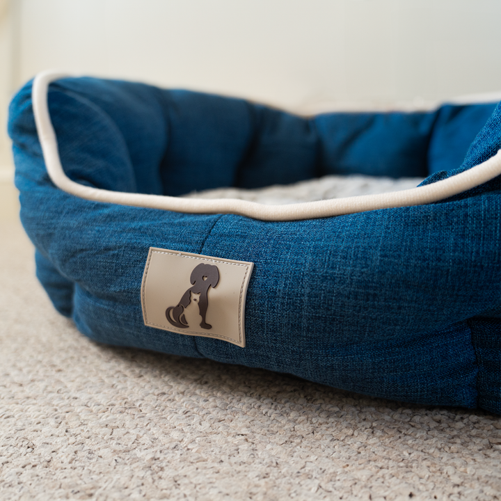 Alfie - Navy Soft Dog Bed  - Size S/M/L