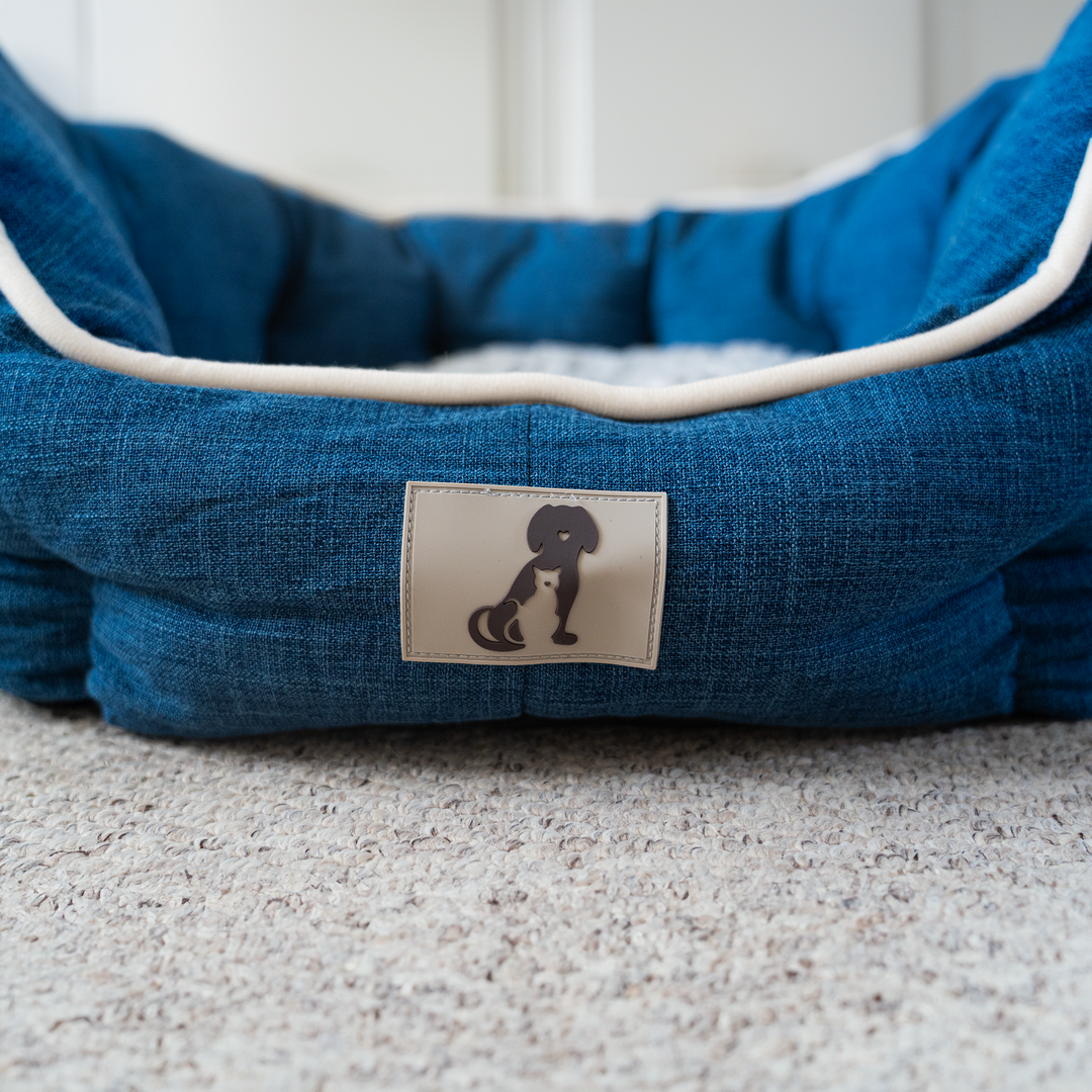 Alfie - Navy Soft Dog Bed  - Size S/M/L