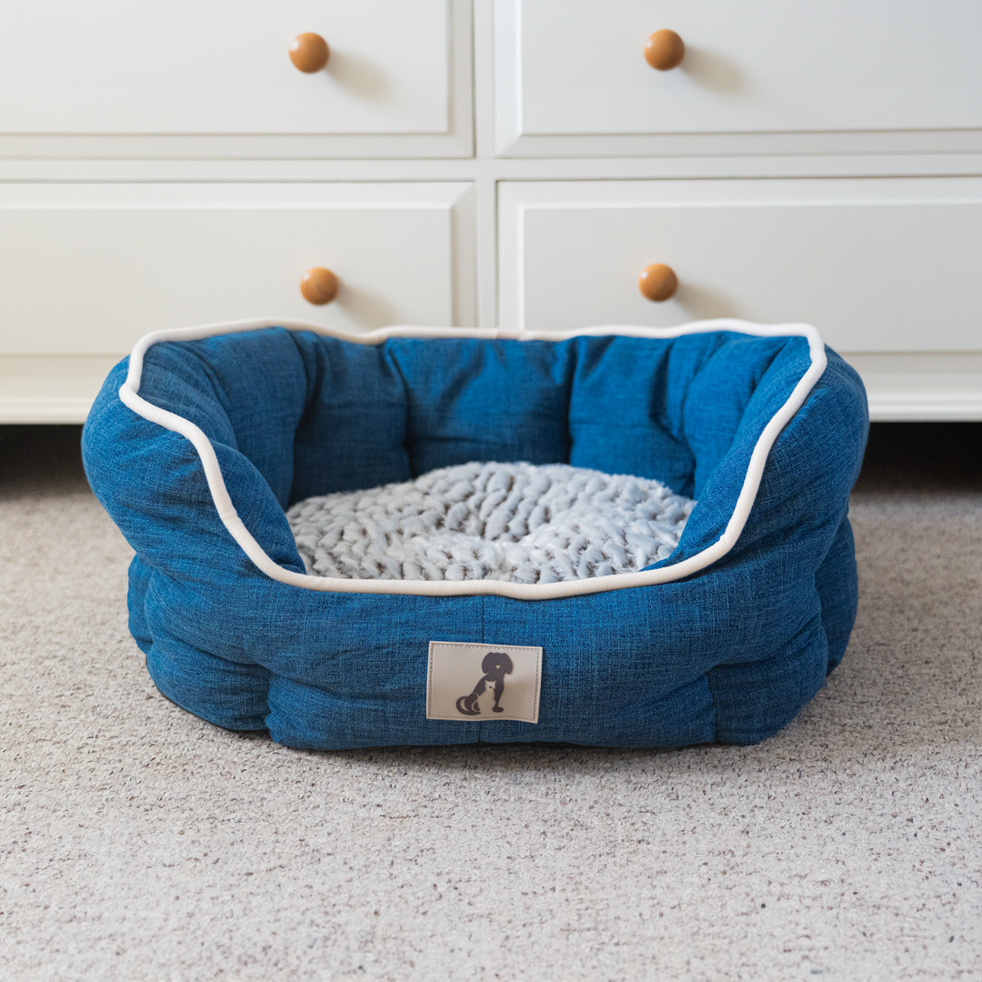 Alfie - Navy Soft Dog Bed  - Size S/M/L