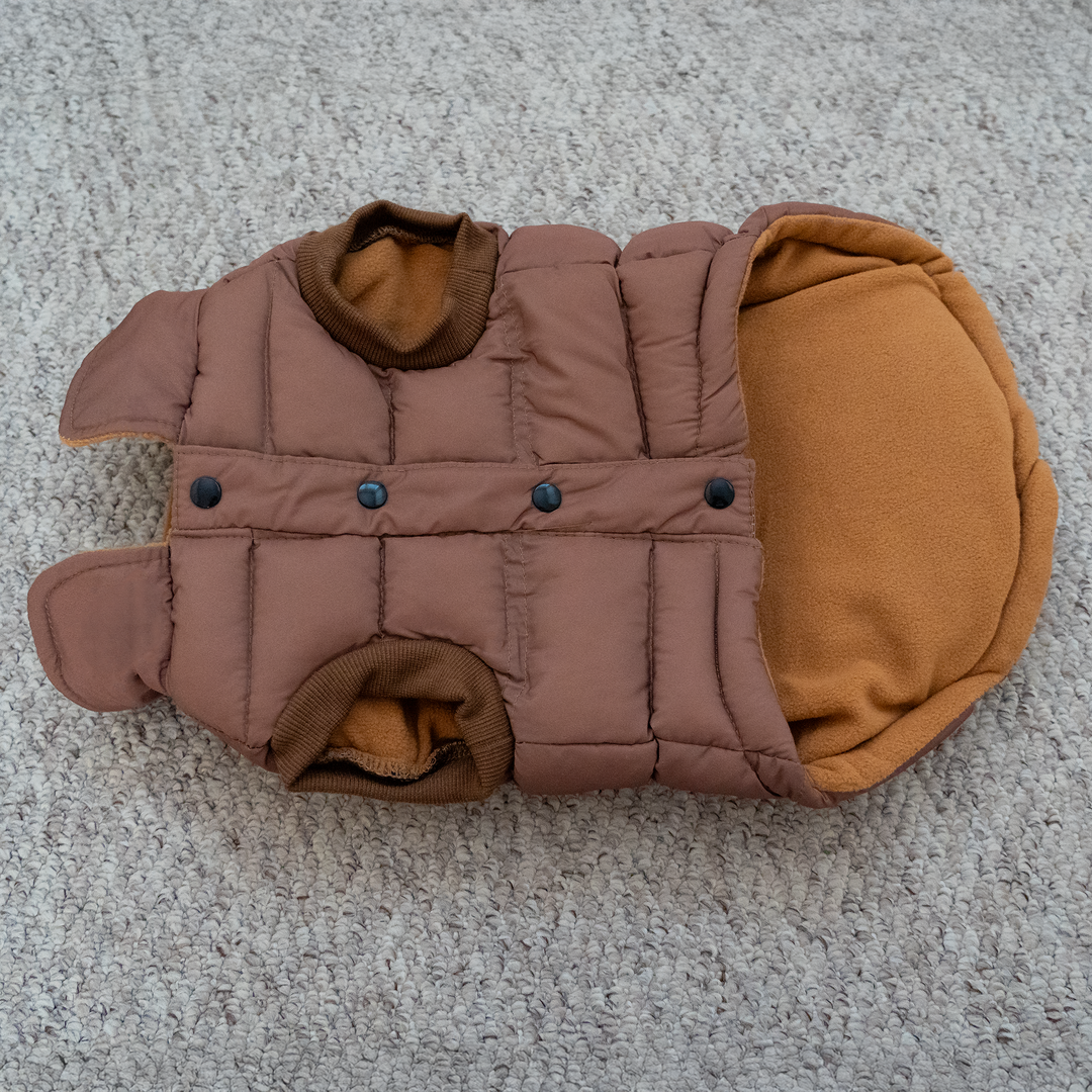 Dog Luxury Showerproof Puffer Jacket in Brown - S / M / L