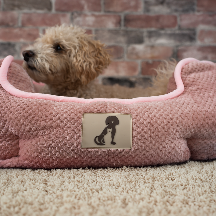 Alfie - Pink Soft Dog Bed  - Size S/M/L