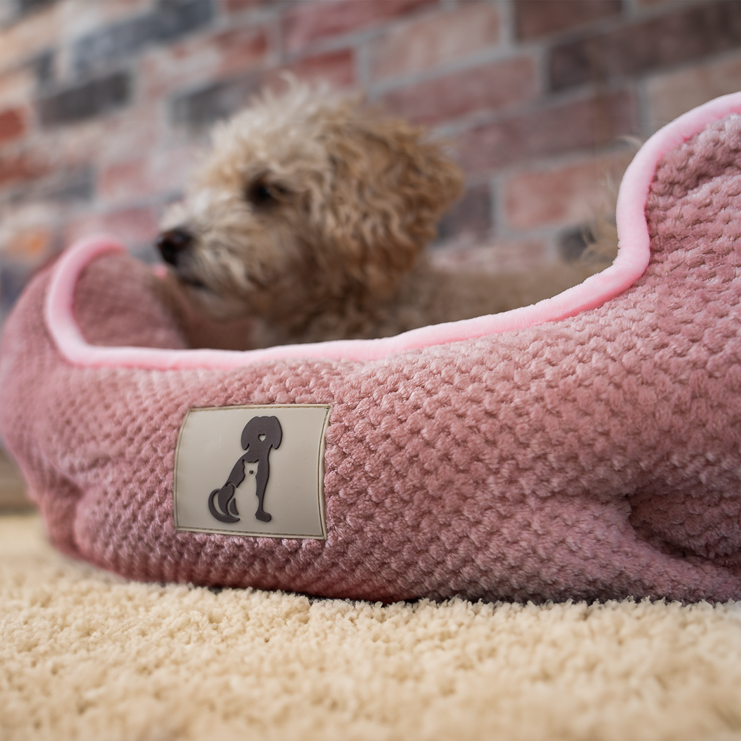 Alfie - Pink Soft Dog Bed  - Size S/M/L