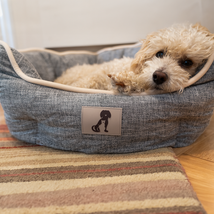 Alfie - Grey Soft Dog Bed  - Size S/M/L