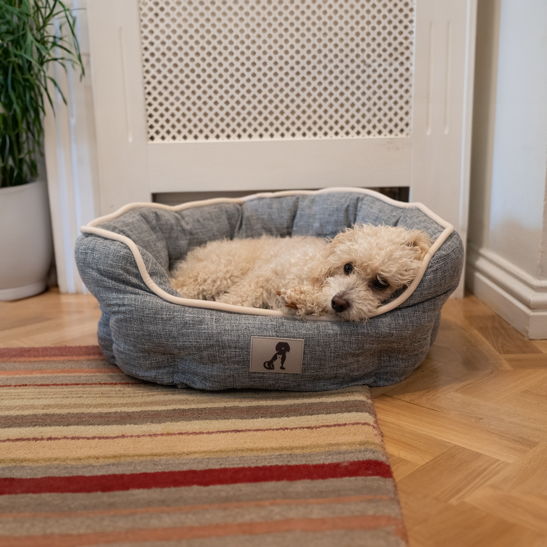 Alfie - Grey Soft Dog Bed  - Size S/M/L