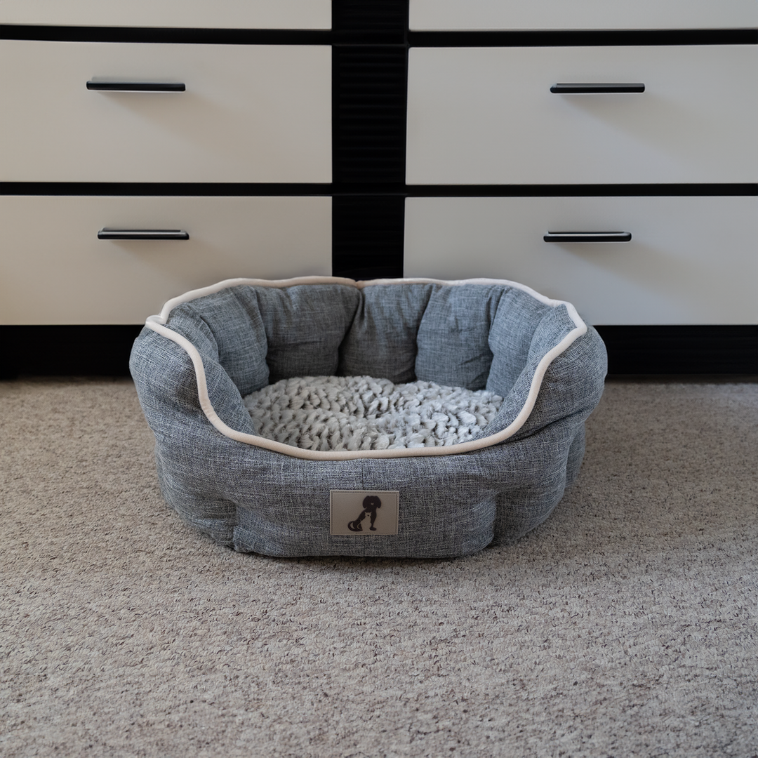 Alfie Grey Soft Dog Bed Size S M L AllPetSolutions