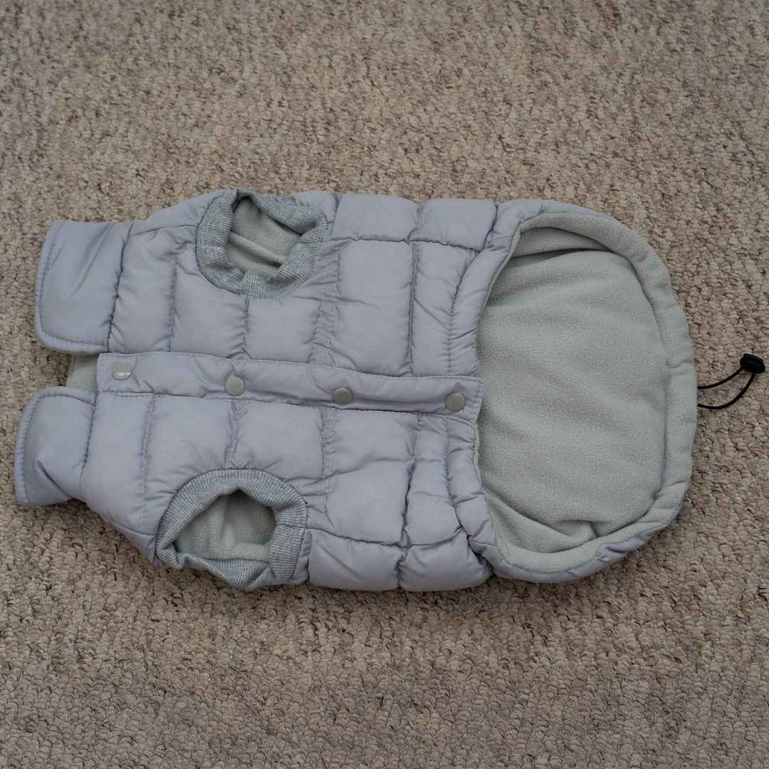 Dog Luxury Showerproof Puffer Jacket in Grey - S / M / L