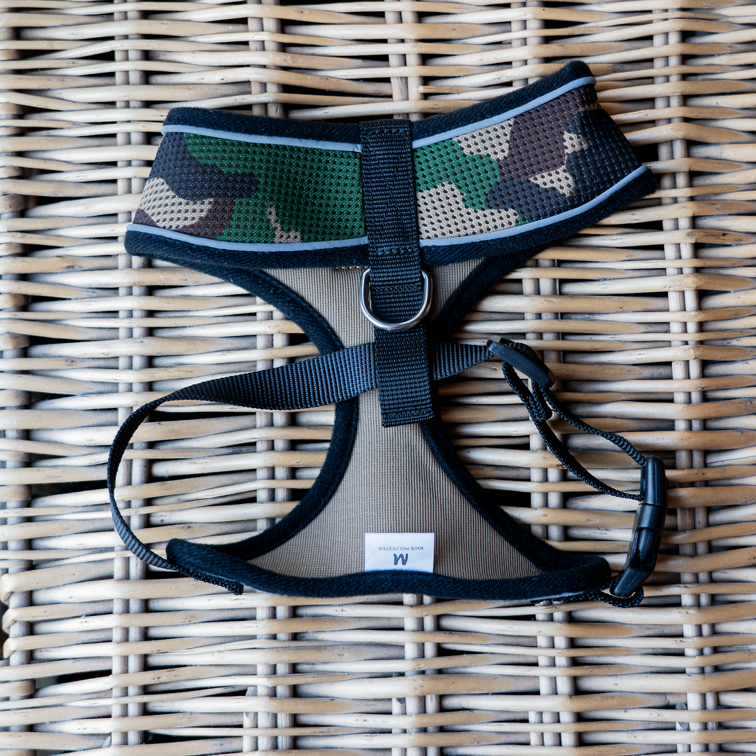 Dog Harness with Reflective Strip in Camo S/M/L/XL