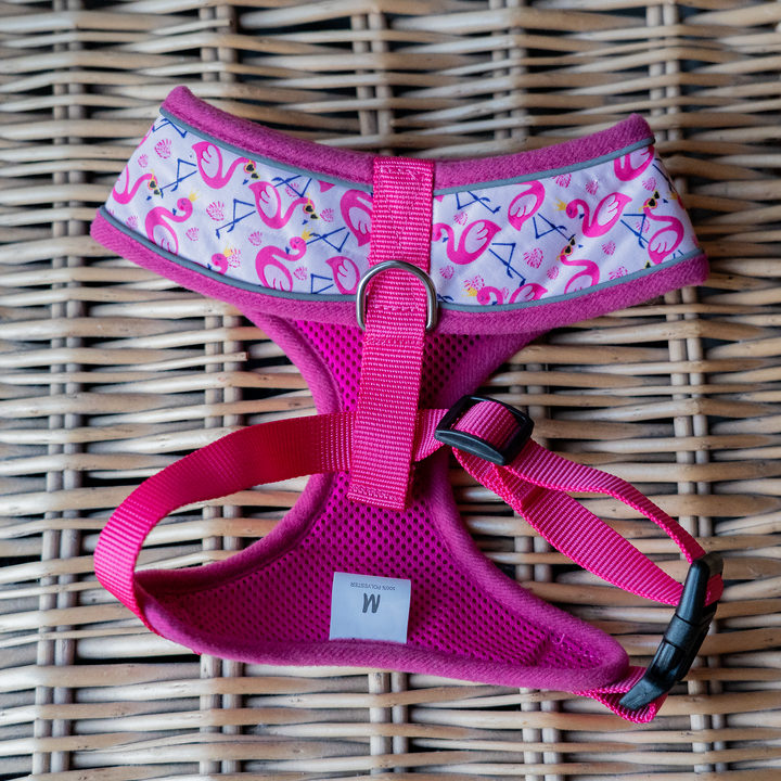 Dog Harness with Reflective Strip Pink - S/M/L