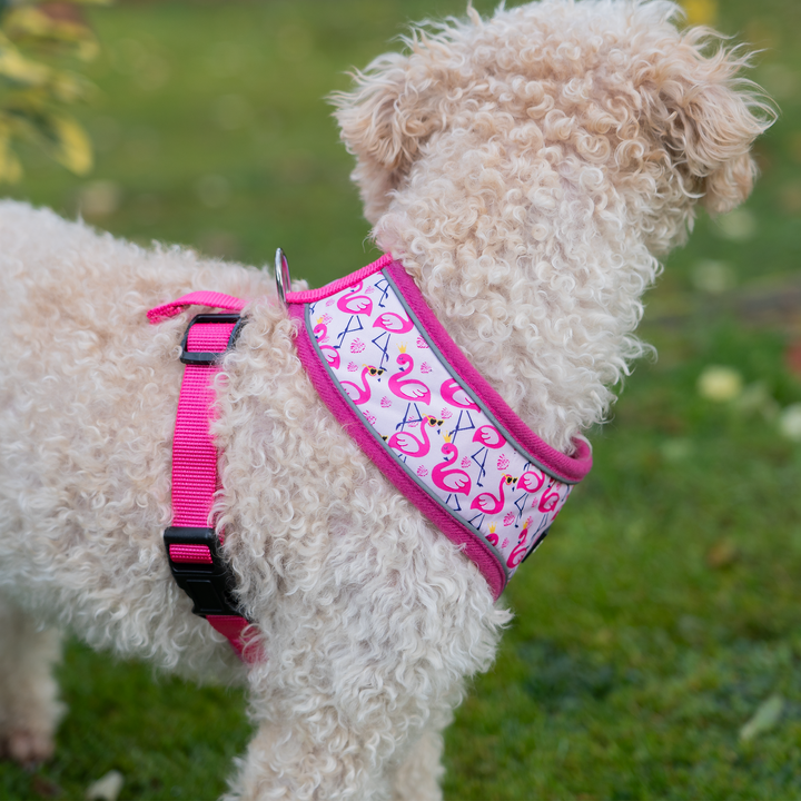 Dog Harness with Reflective Strip Pink - S/M/L