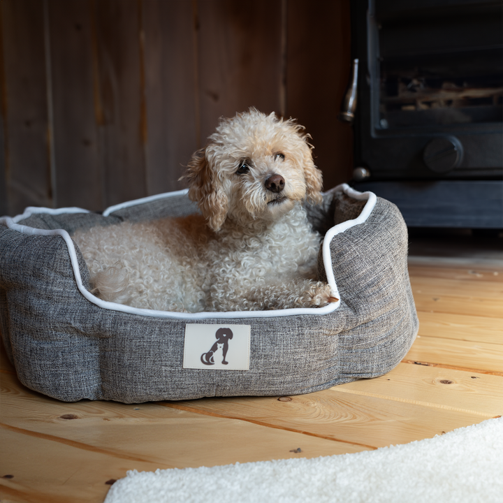 Alfie - Brown Soft Dog Bed - Size S/M/L