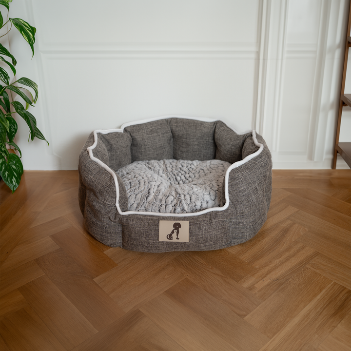 Alfie - Brown Soft Dog Bed - Size S/M/L