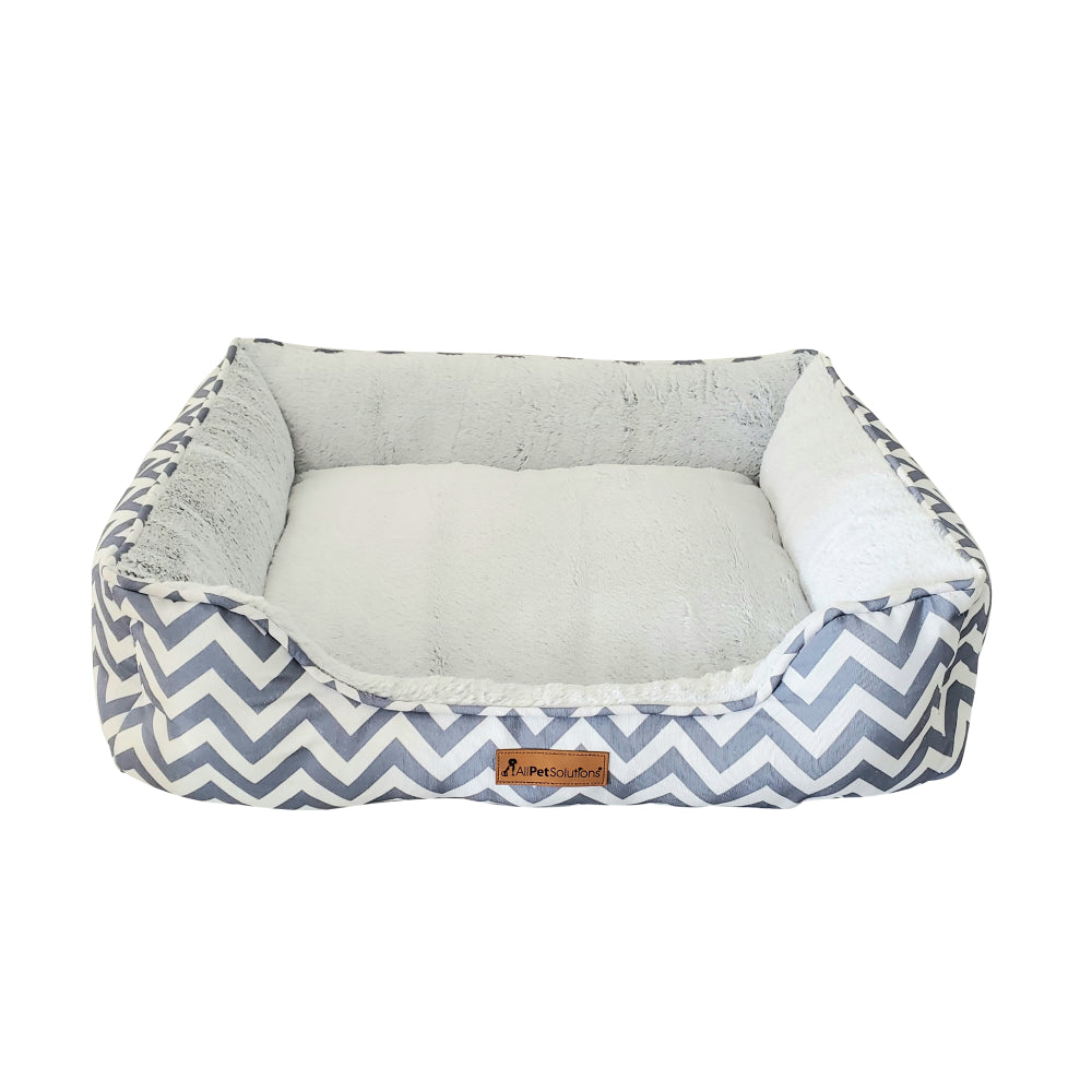 Daisy Zigzag Grey Dog Bed Size S M L AllPetSolutions