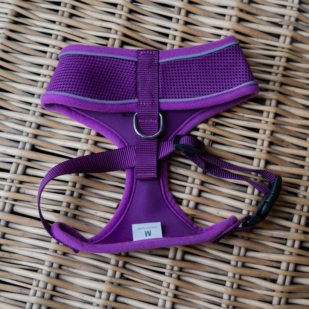 Dog Harness with Reflective Strip in Purple S/M/L/XL