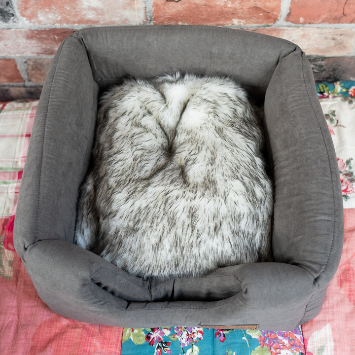 3-in-1 Dog / Cat Cube Bed - Grey