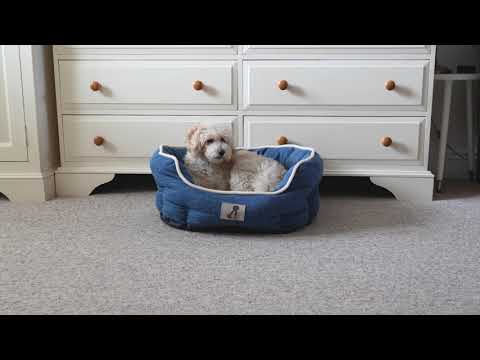 Alfie - Navy Soft Dog Bed  - Size S/M/L