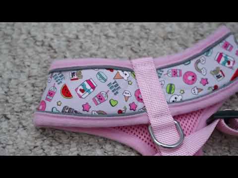 Dog Reflective Strip Harness - Doughnut Print S/M/L