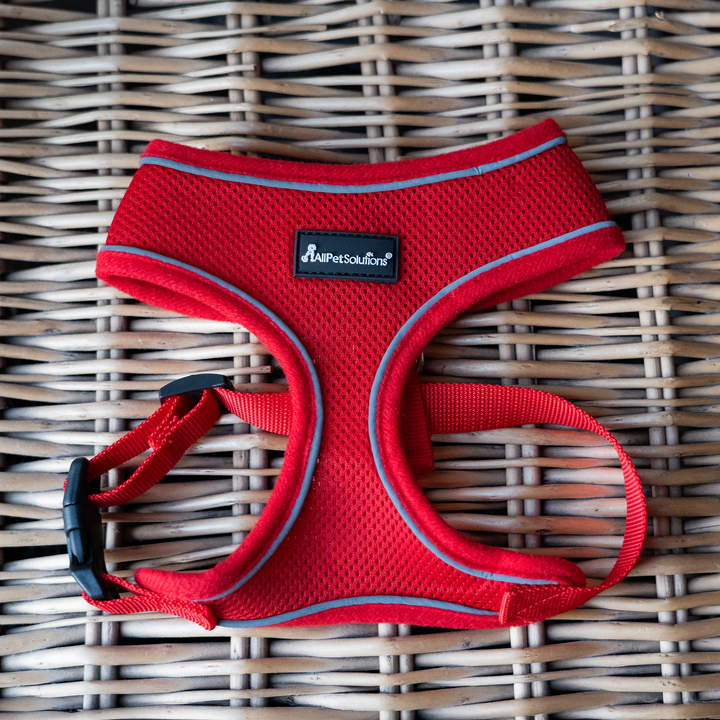 Dog Harness with Reflective Strip in Red S/M/L