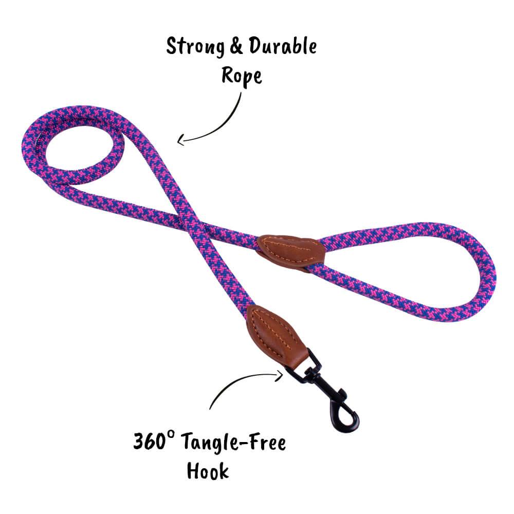 Pink rope dog outlet lead