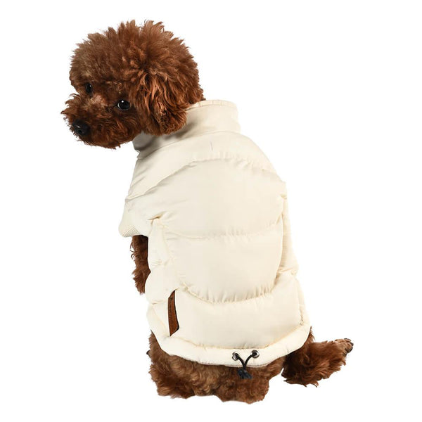 Dog Luxury Showerproof Puffer Jacket in Cream White S M L AllPetSolutions