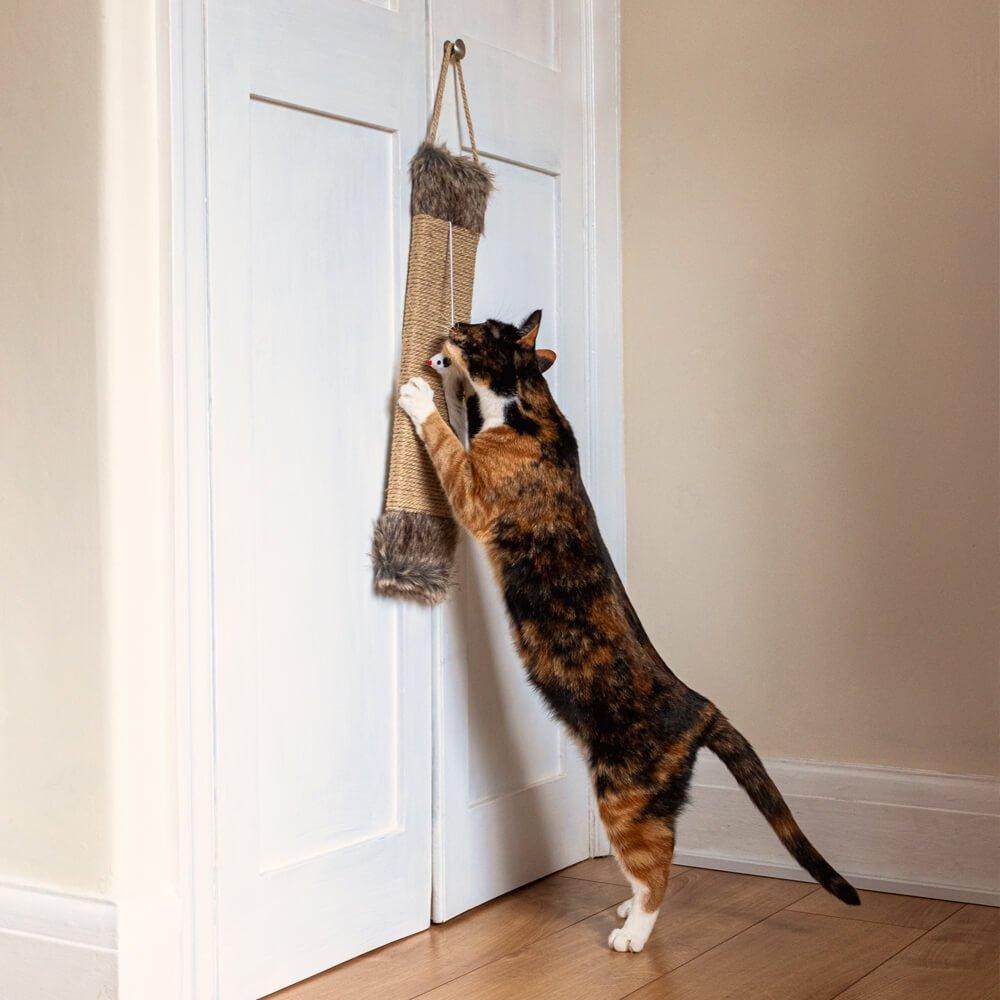 Door hanging store cat scratching post